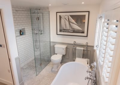 Loft Conversion Kew London - luxury white bathroom
