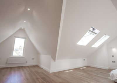 Loft Conversion in West Ealing- roof windows in bedroom