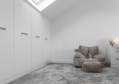 Loft Conversion in North Finchley: bedroom design
