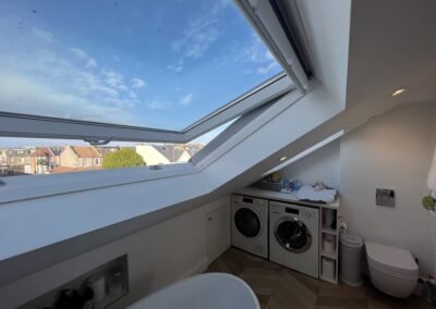 Loft Conversion in Leytonstone- bathroom loft window