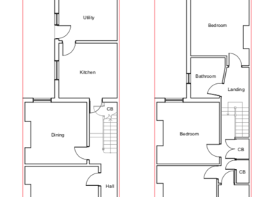 Loft Conversion in North Finchley: existing ground floor plan