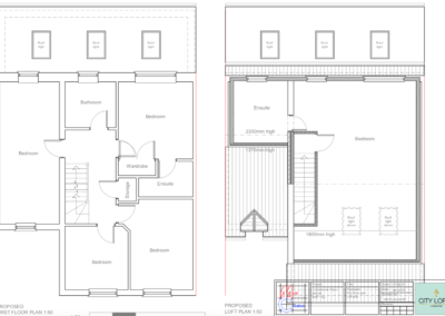 Loft Conversion in Putney: proposed first floor plan