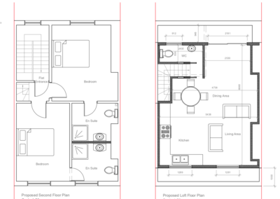 Plans Loft Conversion in Islington: proposed second floor plan