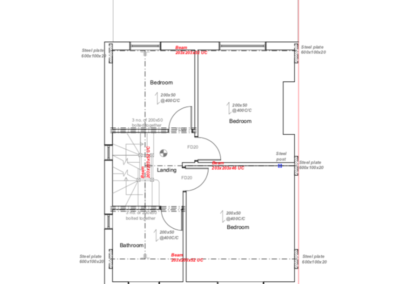 Loft conversion near Hounslow, London: proposed first floor plan